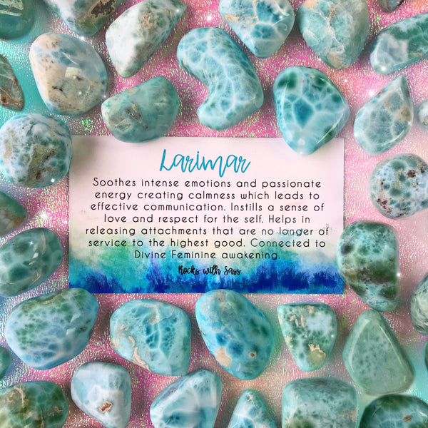 Larimar Tumbled Pocket Stones - Rocks with Sass