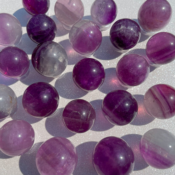 Small Purple Fluorite Spheres Rocks with Sass