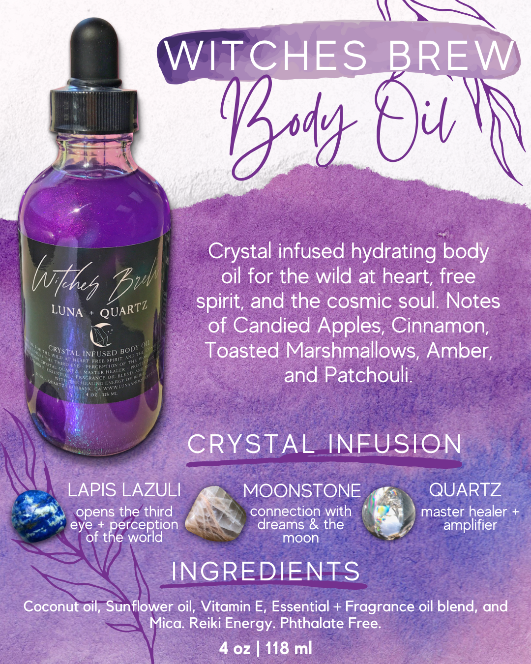 Witches Brew Crystal Infused Body Oil