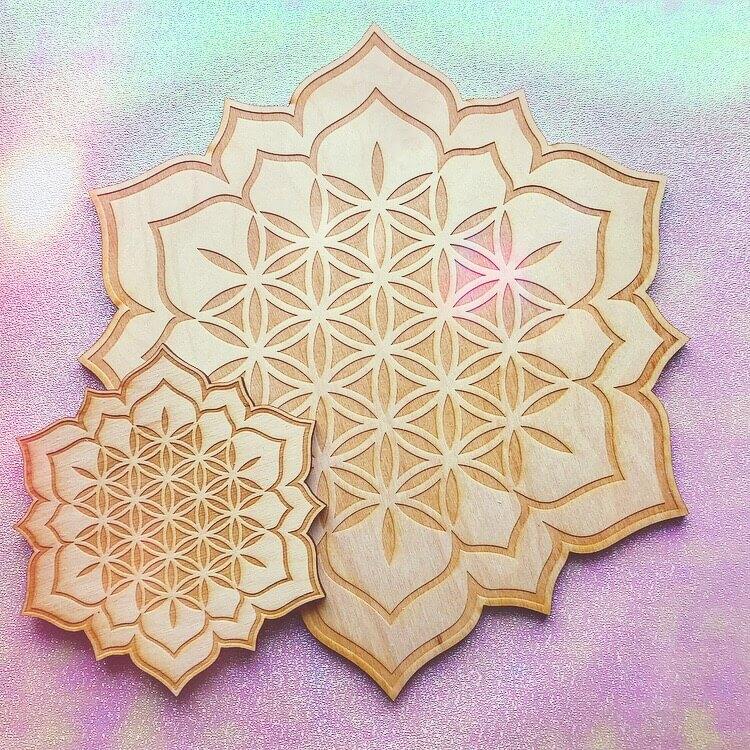 Flower of Life Lotus Crystal Grid Board