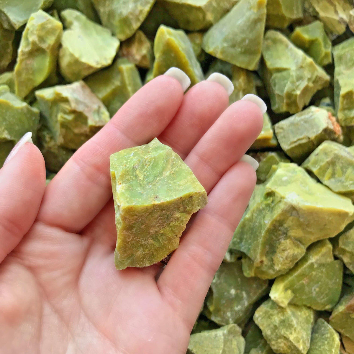 Green Opal Raw Pocket Stone