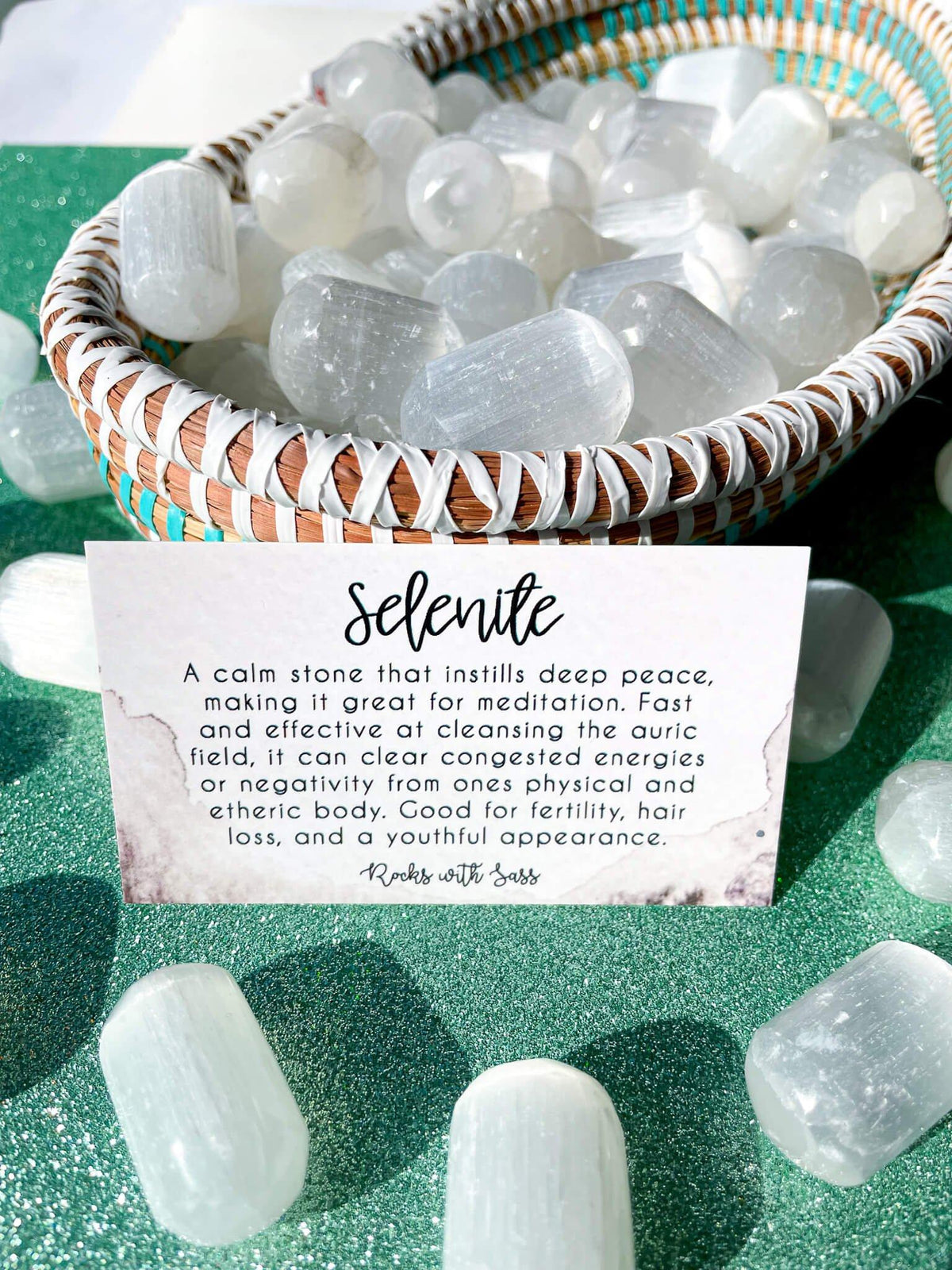 Selenite Tumbled Pocket Stone