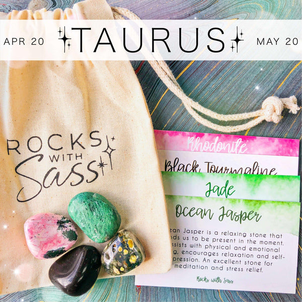 Taurus Zodiac Crystal Set Rocks with Sass - Main Image
