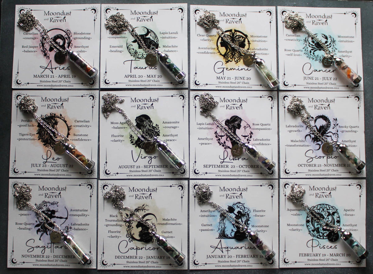 Taurus Crystal Vial Necklace