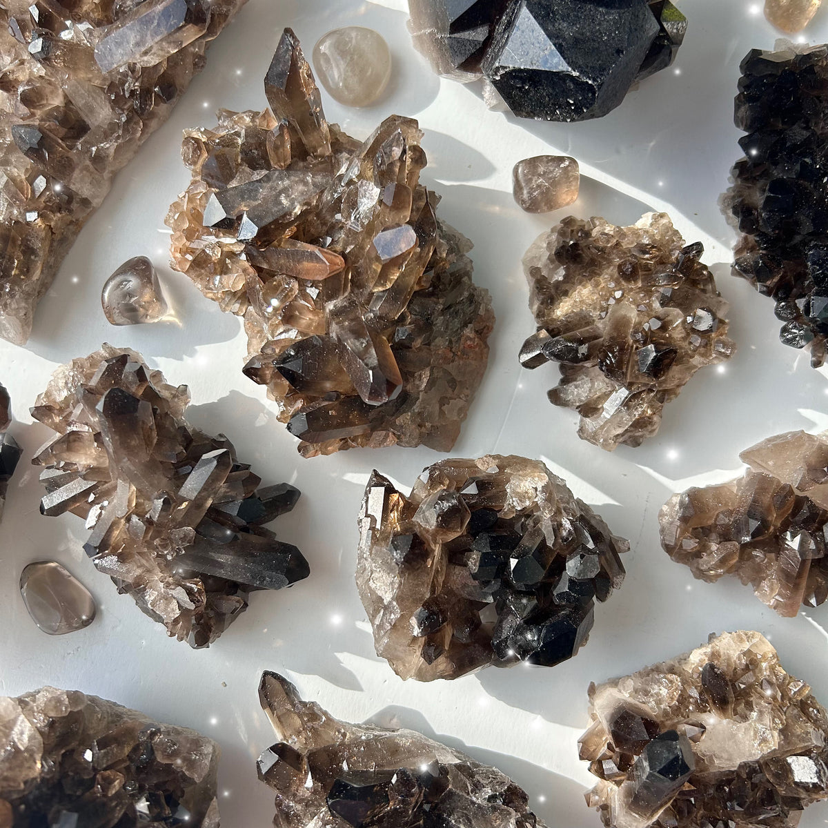 Smoky Quartz Clusters