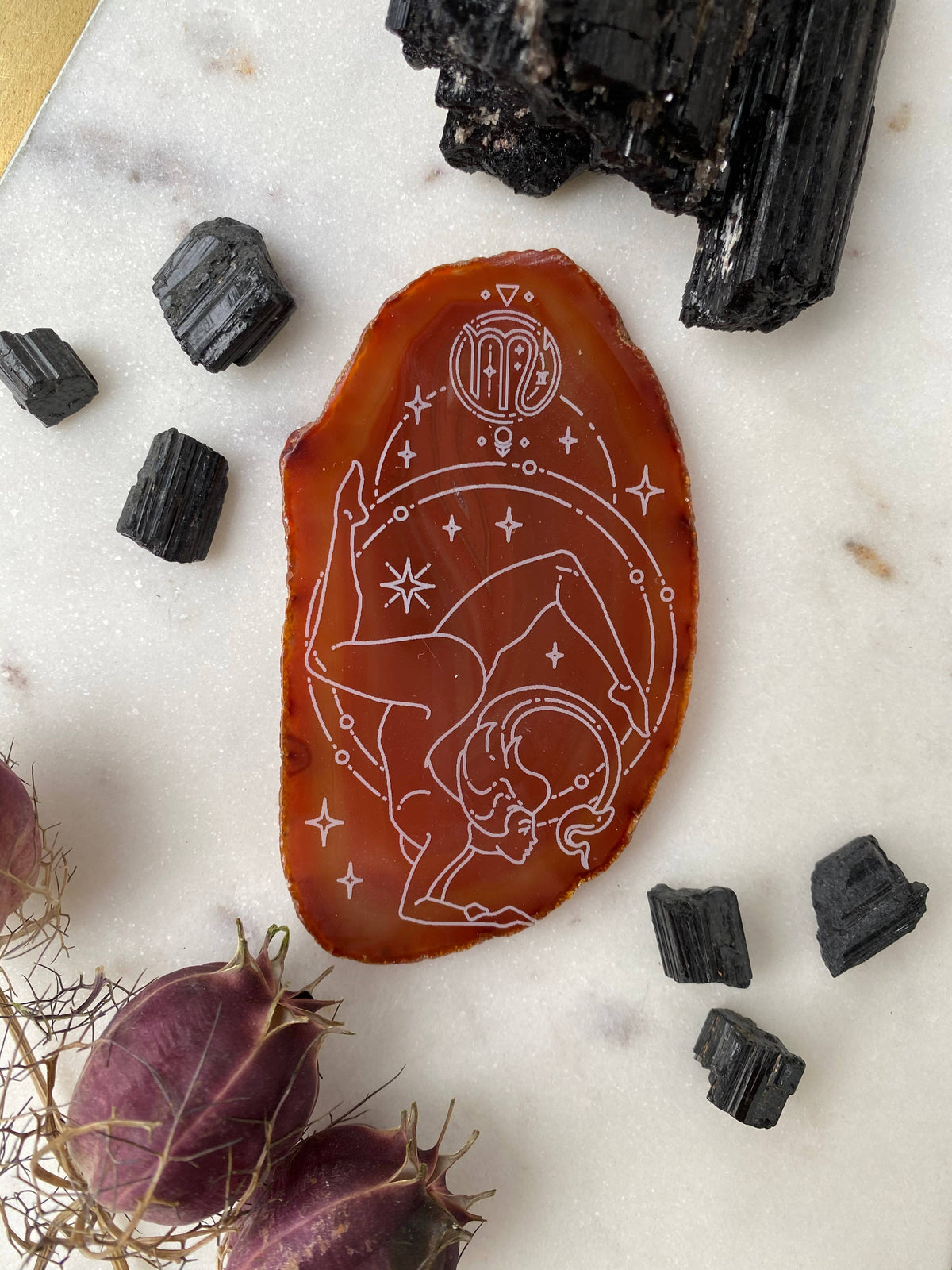 Scorpio Zodiac Symbol Agate Slice