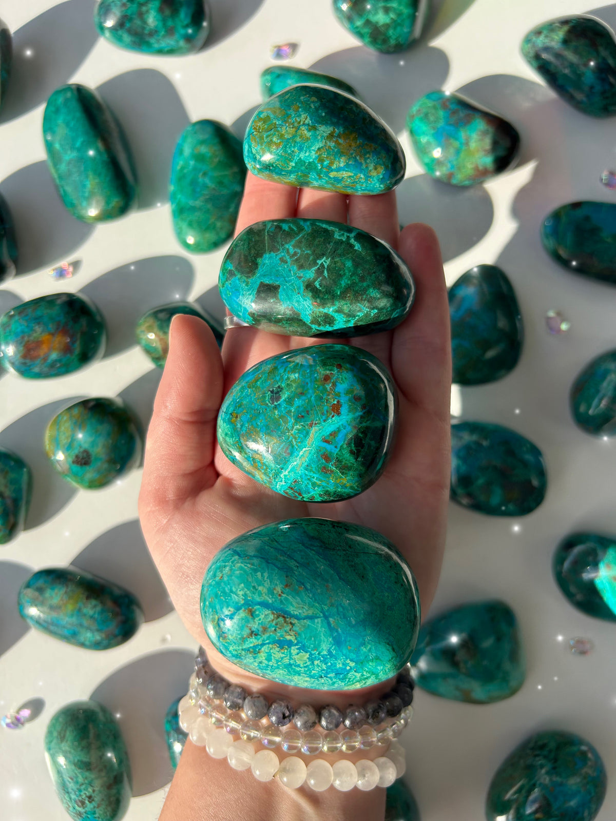 Chrysocolla Palm Stones