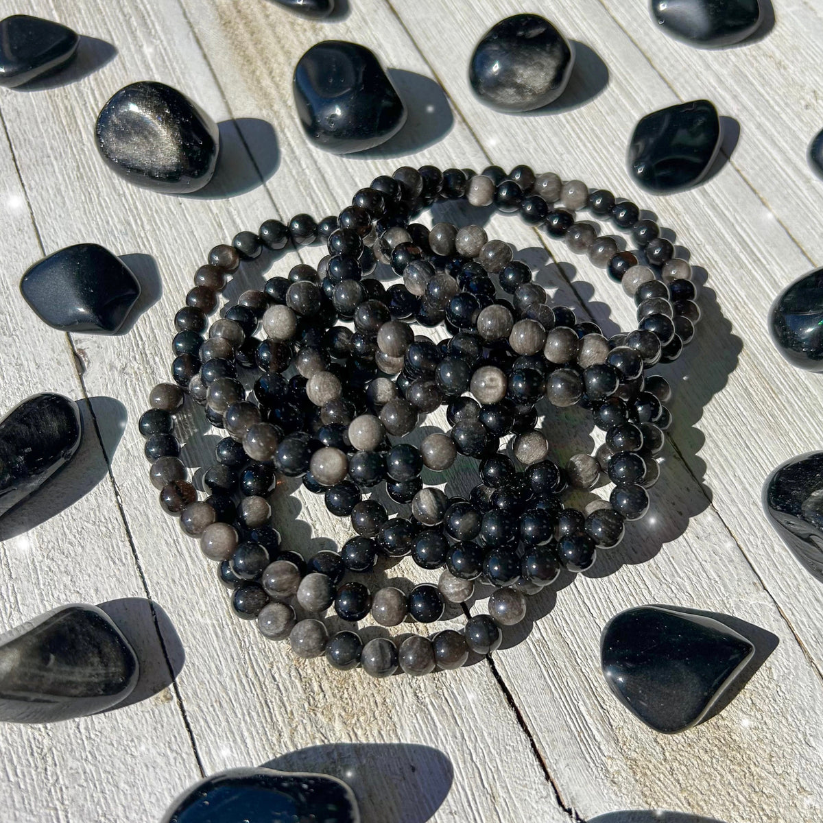 Silver Sheen Obsidian Bracelet