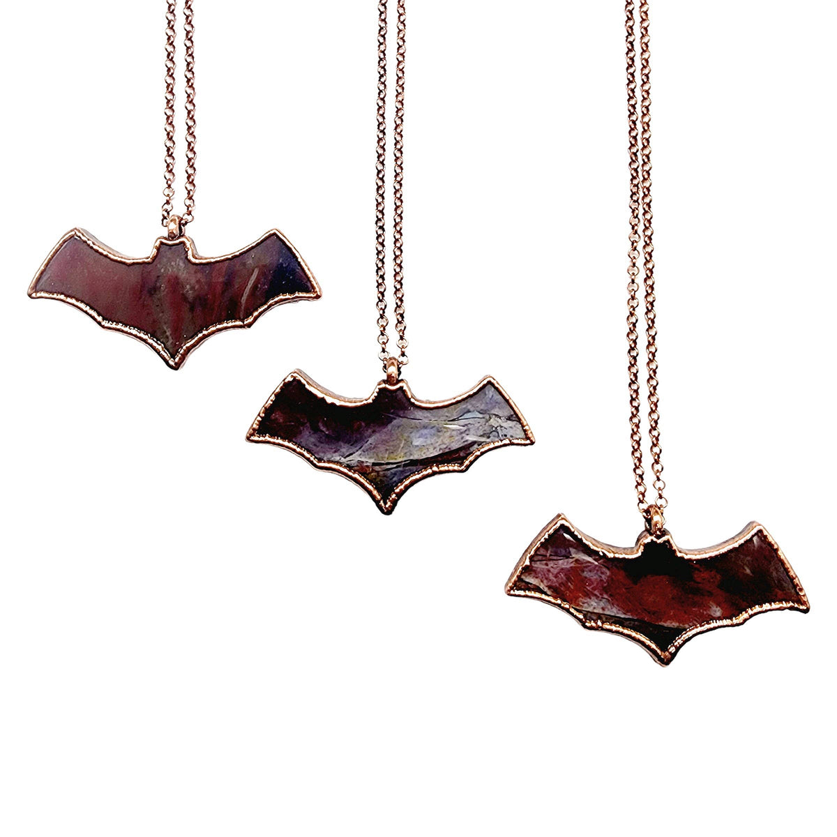 Serape Jasper Bat Necklace 
