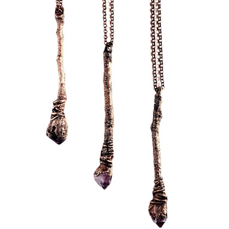Amethyst Sticks &amp; Stones Wand Necklace