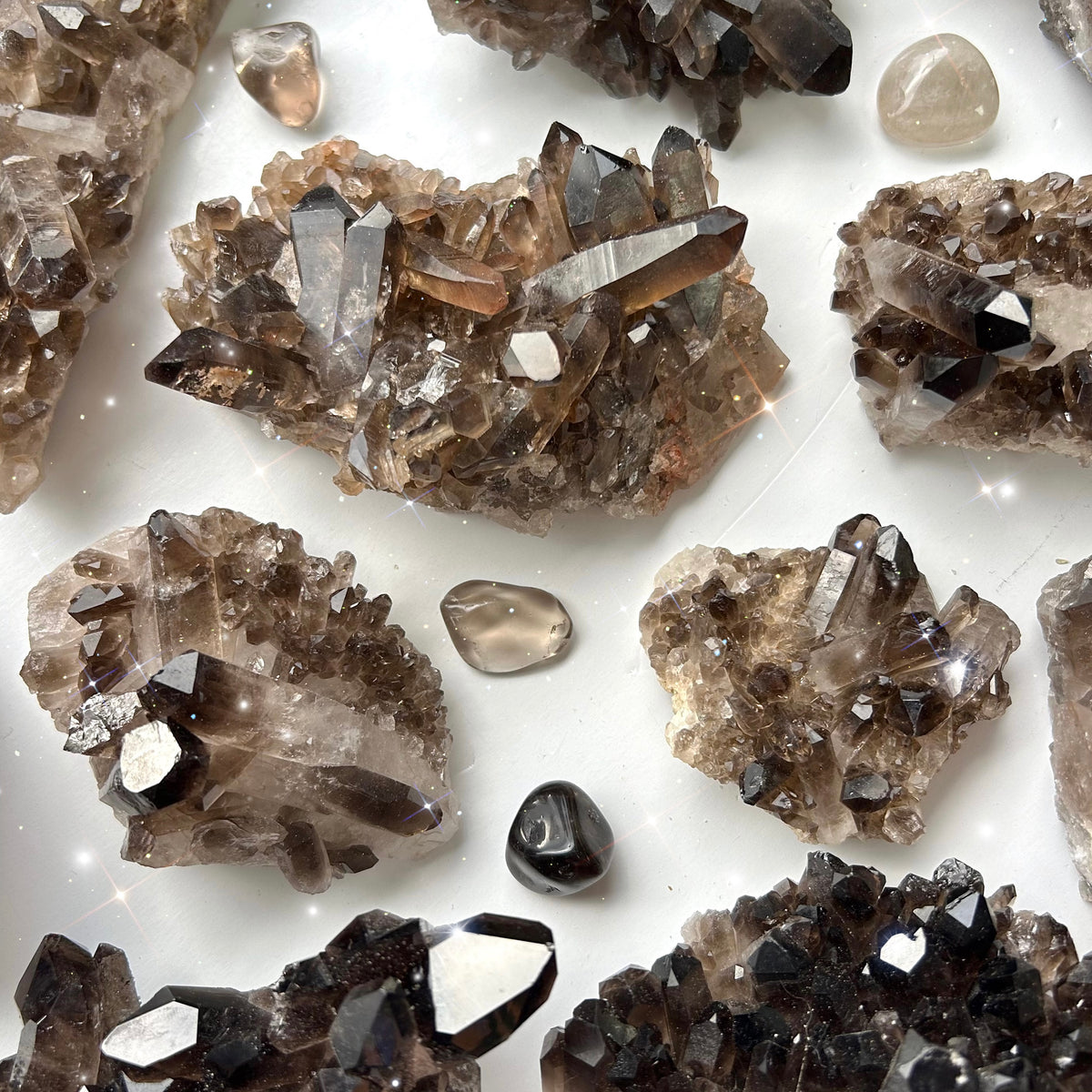 Smoky Quartz Clusters