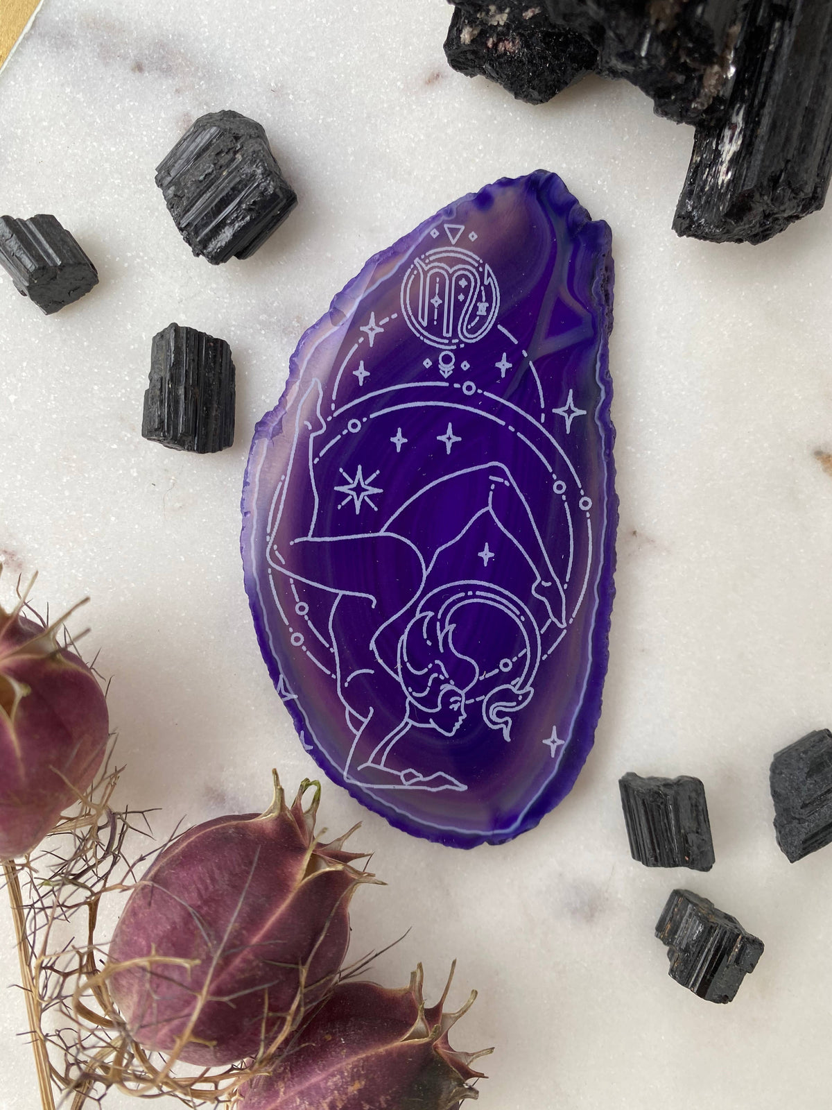 Scorpio Zodiac Symbol Agate Slice