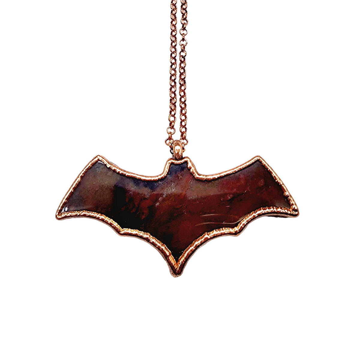 Serape Jasper Bat Necklace 