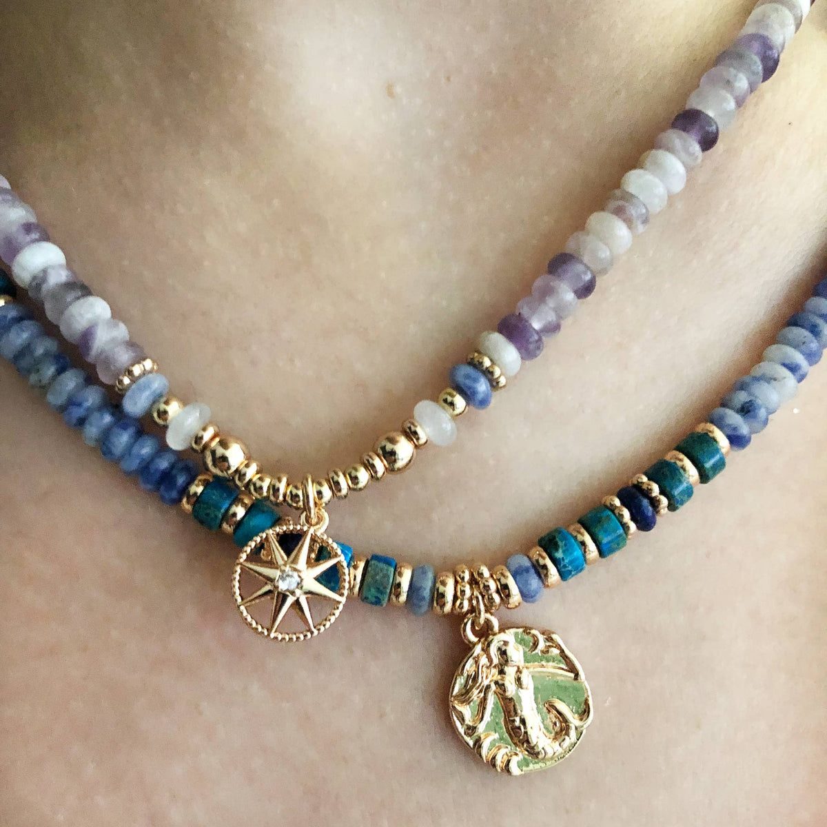 Beaded Sea Compass Necklace