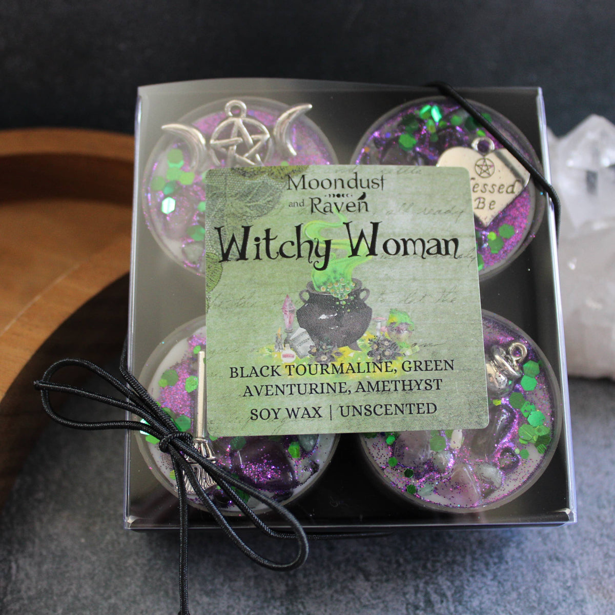 Witchy Woman Tealight Crystal Candles