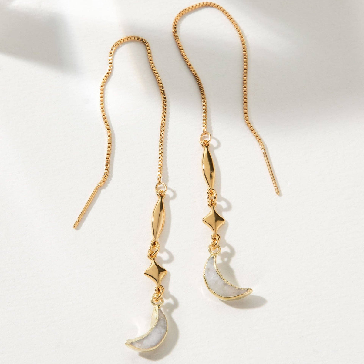 Rainbow Moonstone Dolce Luna Threader Earring