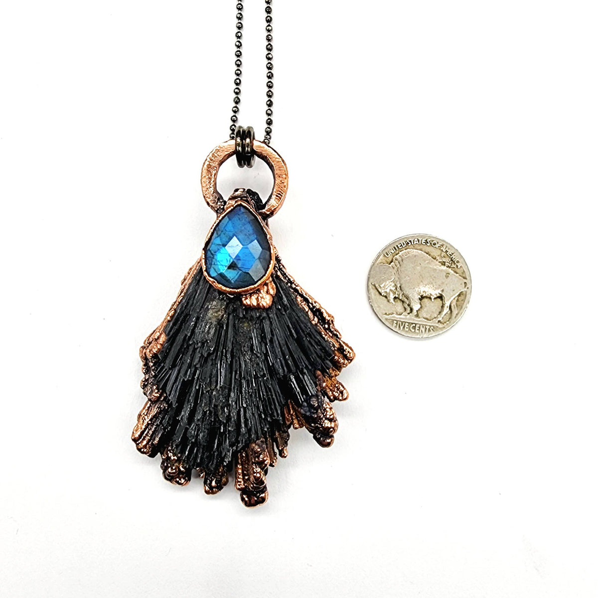 Black Kyanite Ravens Wing Necklace