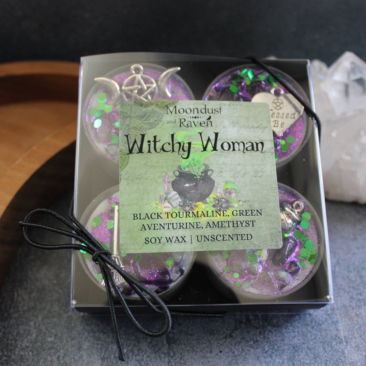 Witchy Woman Tealight Crystal Candles