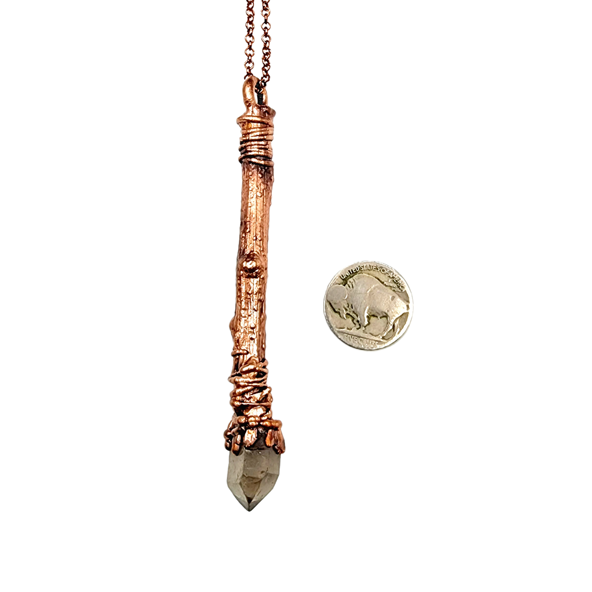 Smoky Quartz Sticks &amp; Stones Wand Necklace