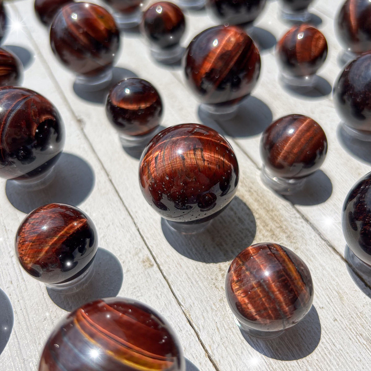 Red Tiger&#39;s Eye Mini Spheres