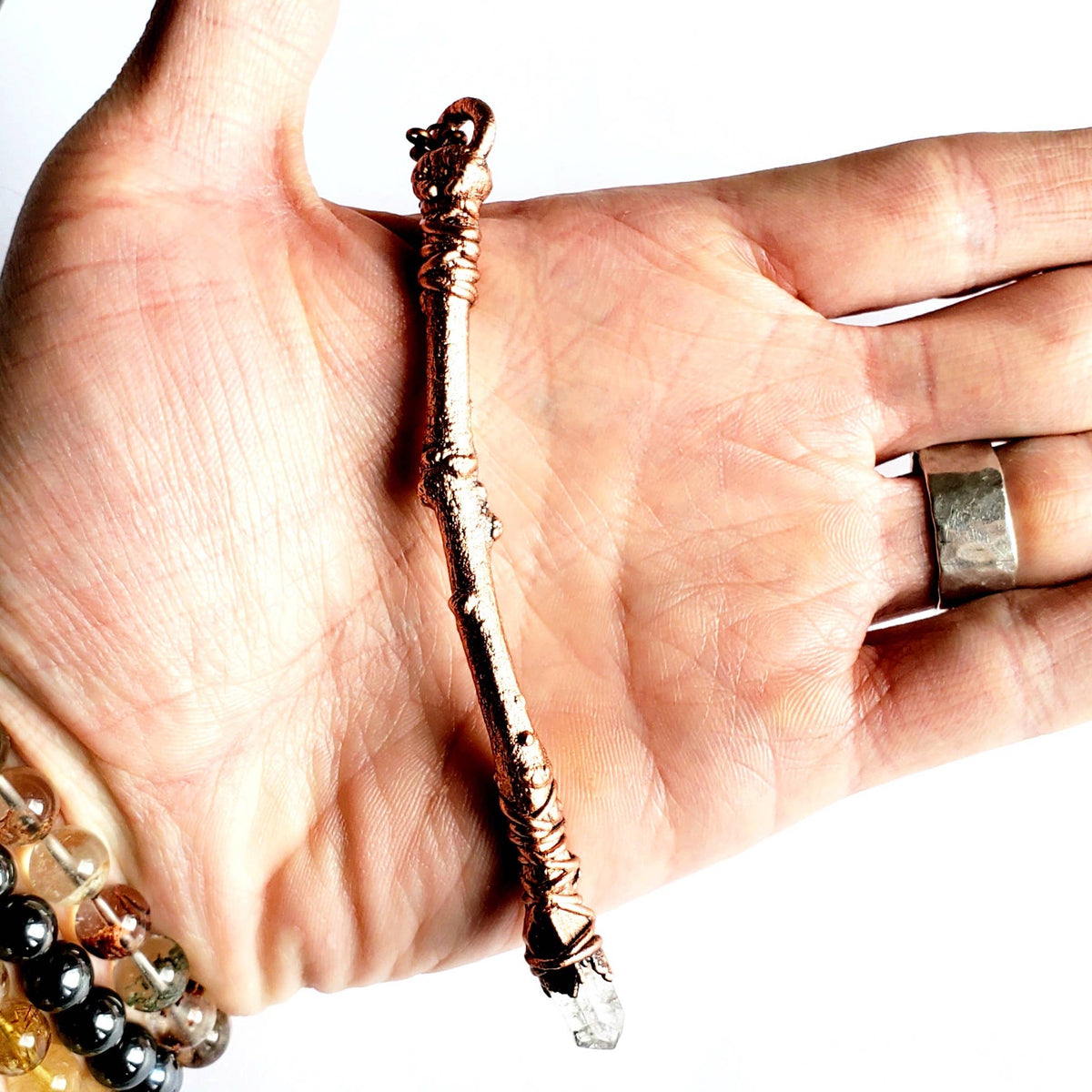Clear Quartz Sticks &amp; Stones Wand Necklace