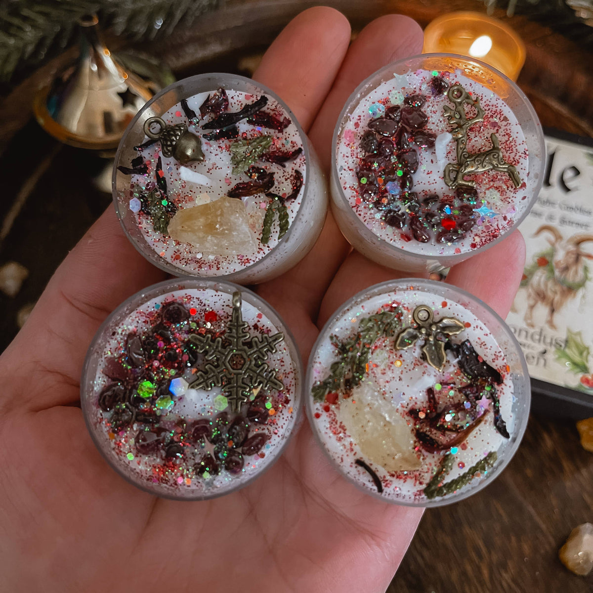 Yule Tealight Crystal Candles