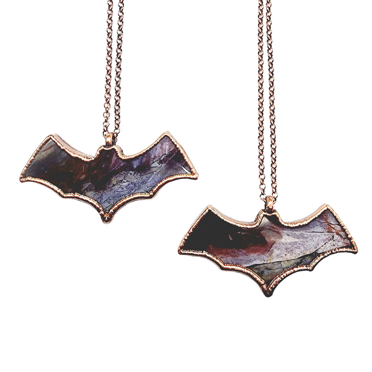 Serape Jasper Bat Necklace 