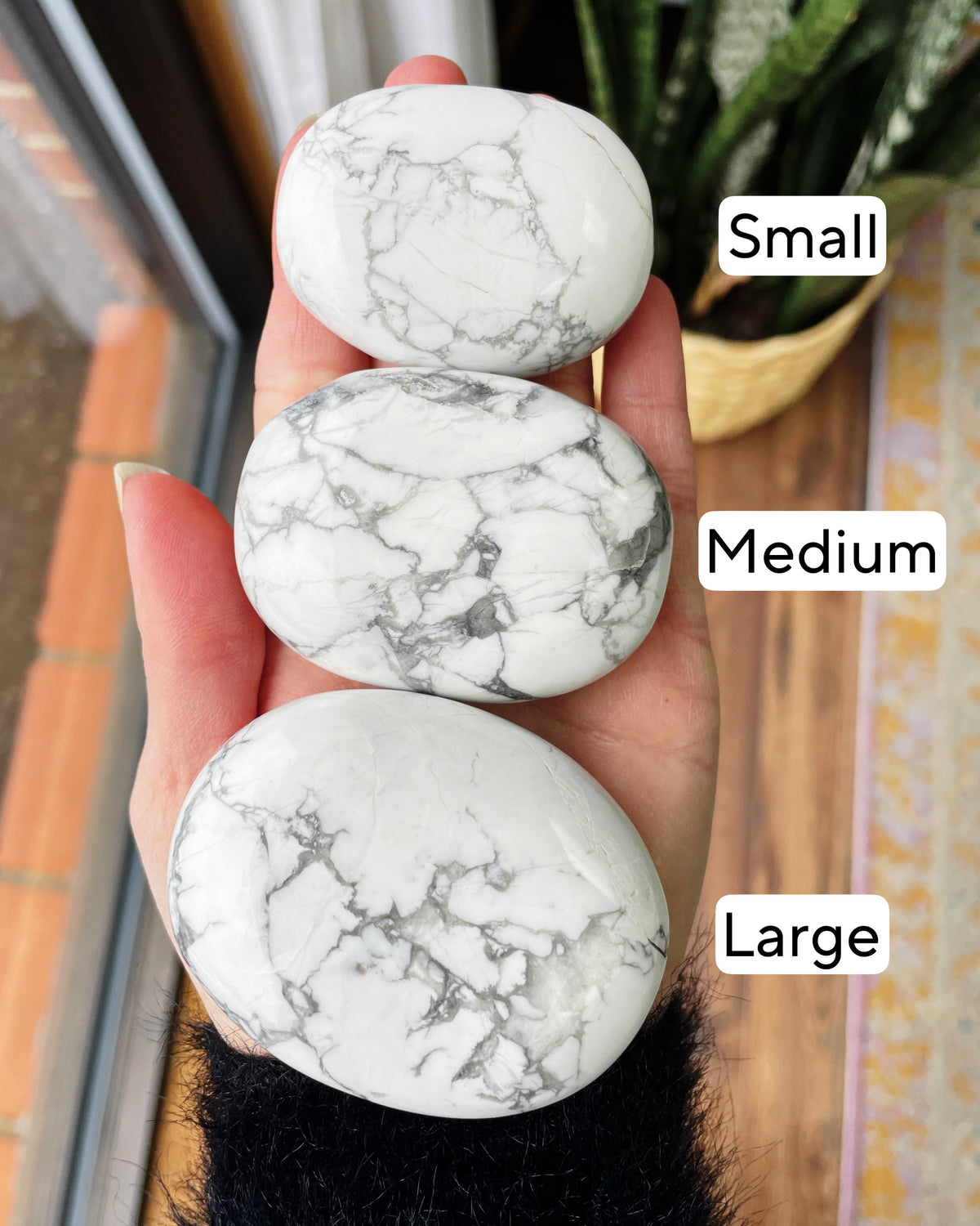 Howlite Palm Stones