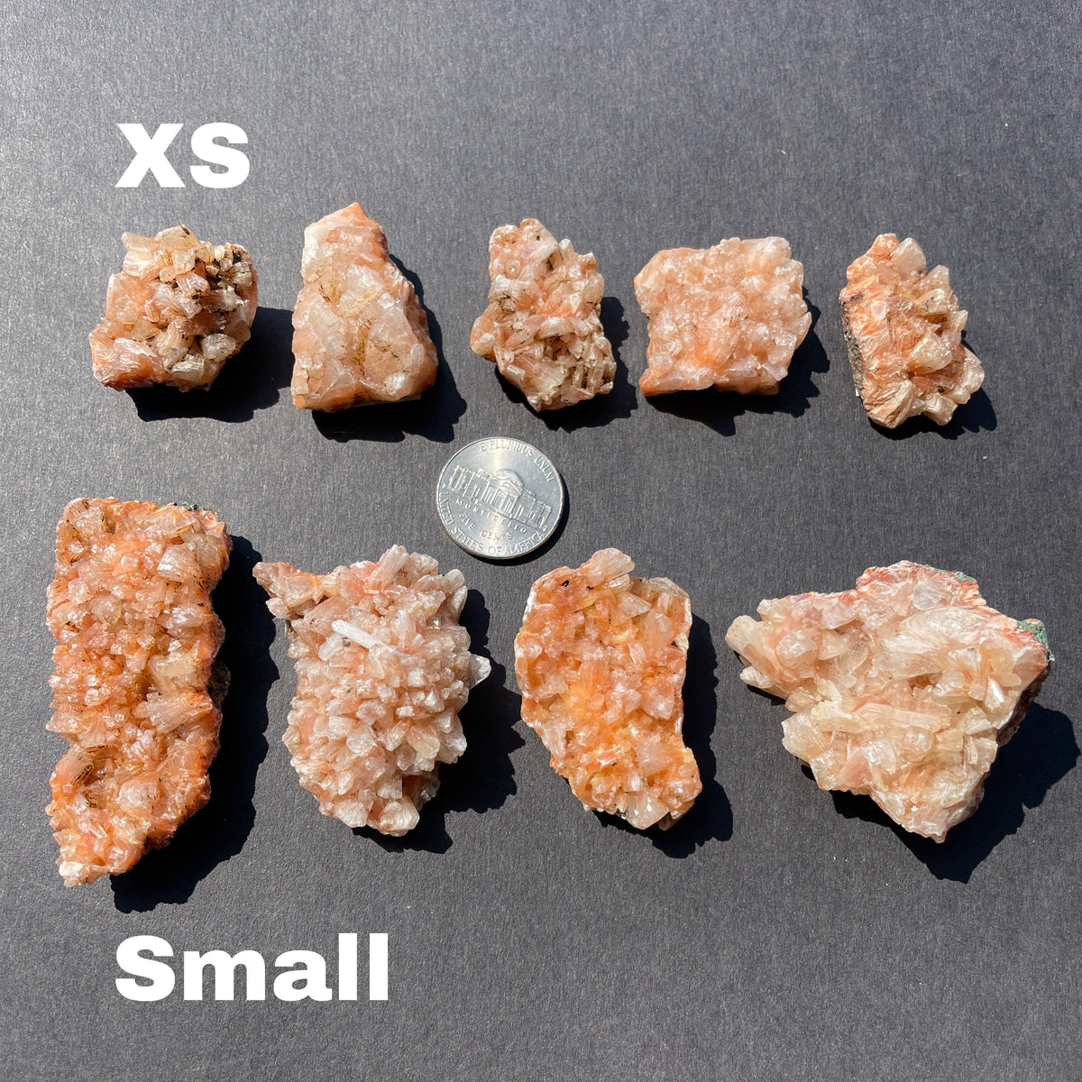 Orange Heulandite Mini Clusters