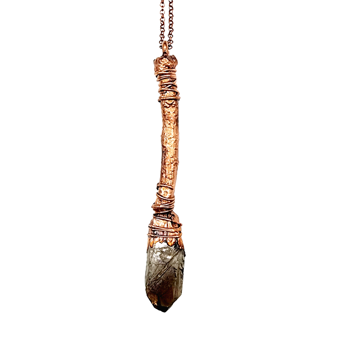 Smoky Quartz Sticks &amp; Stones Wand Necklace