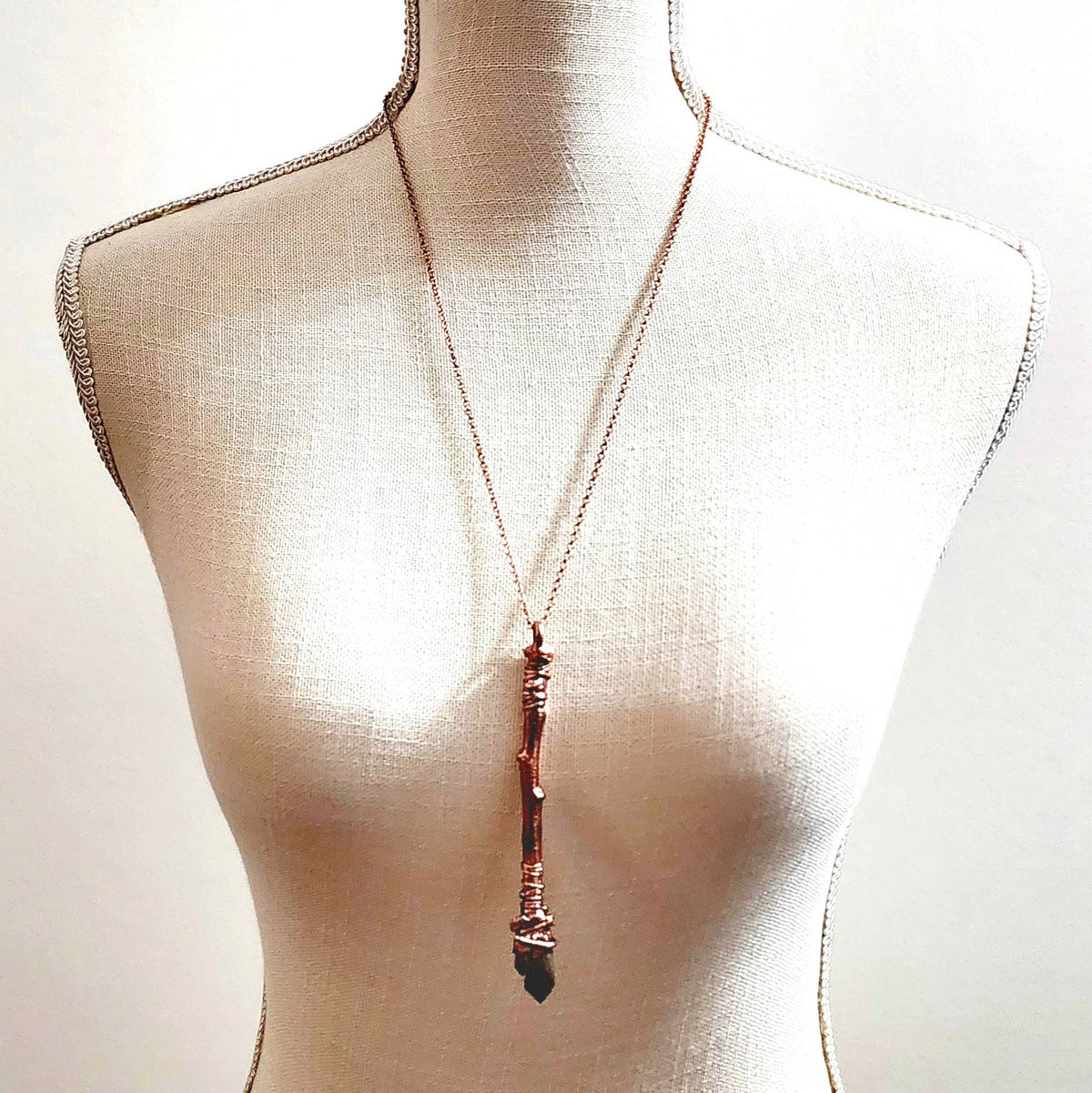 Smoky Quartz Sticks &amp; Stones Wand Necklace