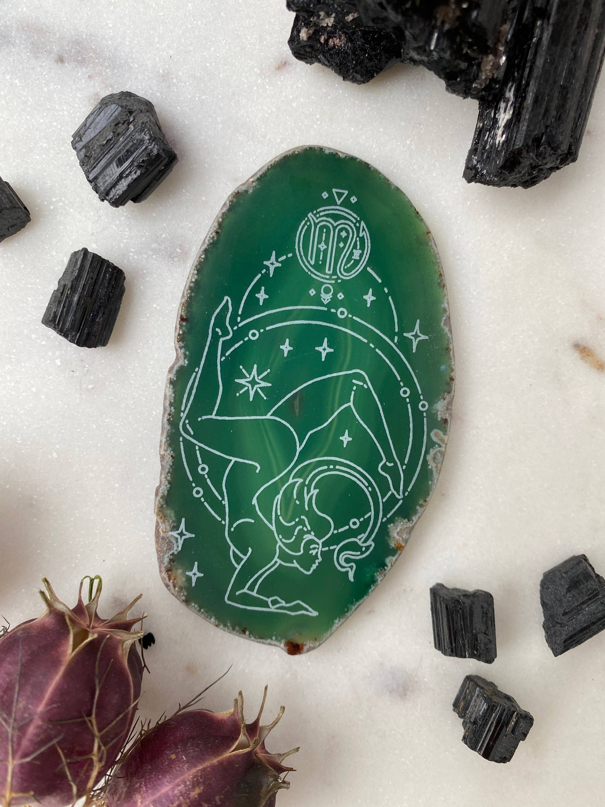 Scorpio Zodiac Symbol Agate Slice