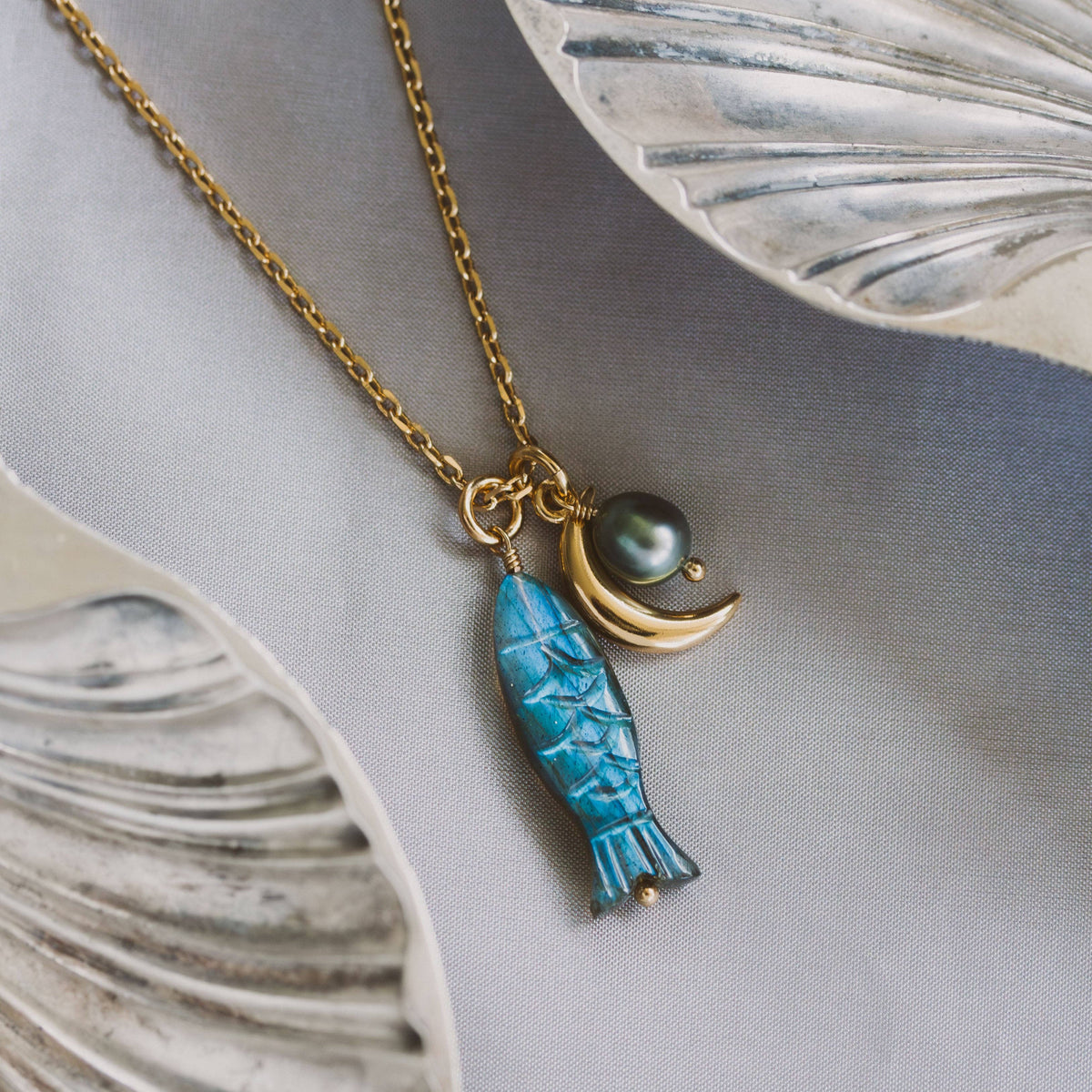 Tapas &amp; Tides - Labradorite Fish Necklace