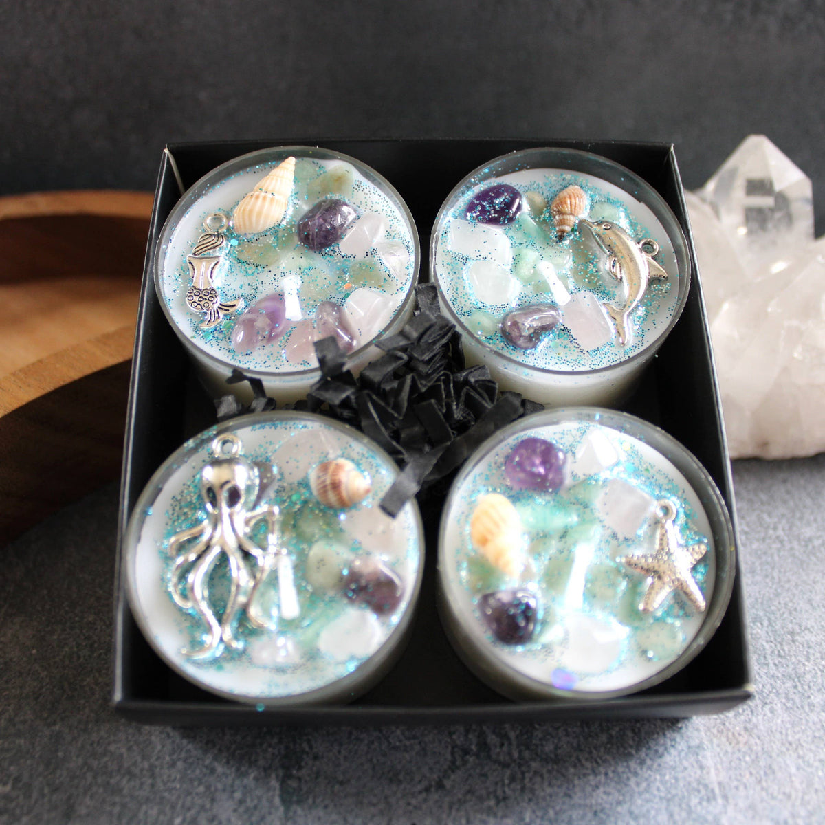 Sea Witch Tealight Crystal Candles
