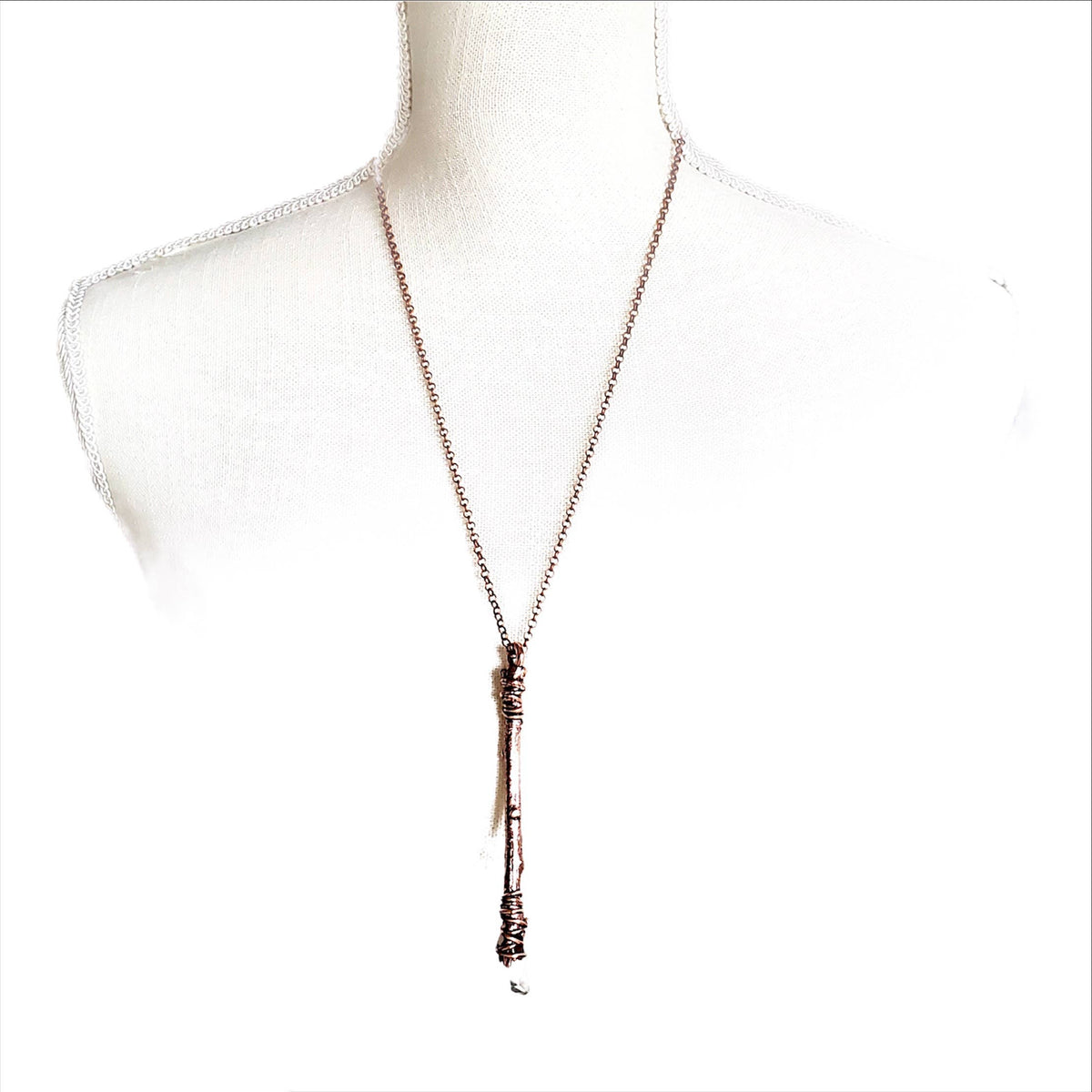 Clear Quartz Sticks &amp; Stones Wand Necklace
