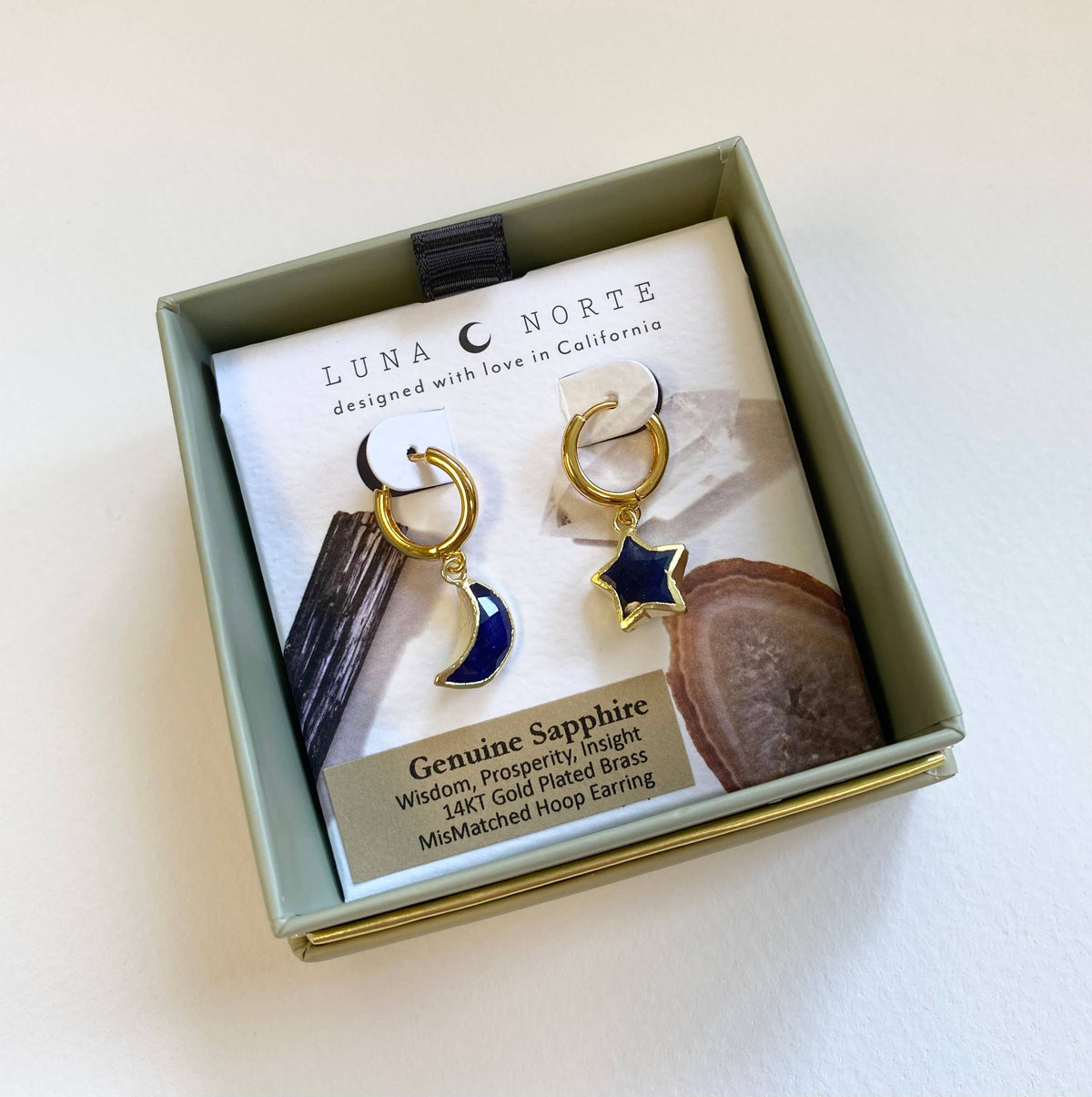 Sapphire Sky Gazing Mismatched Hoop Earrings