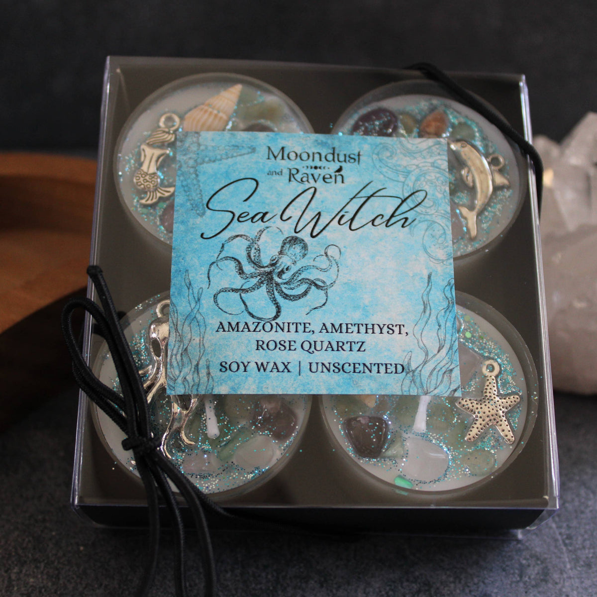 Sea Witch Tealight Crystal Candles