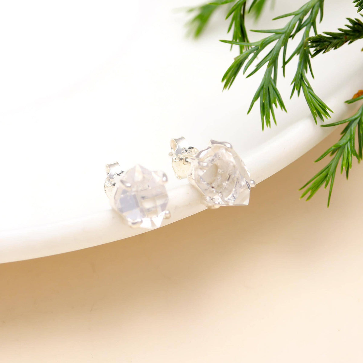 Herkimer Quartz Stud Earrings