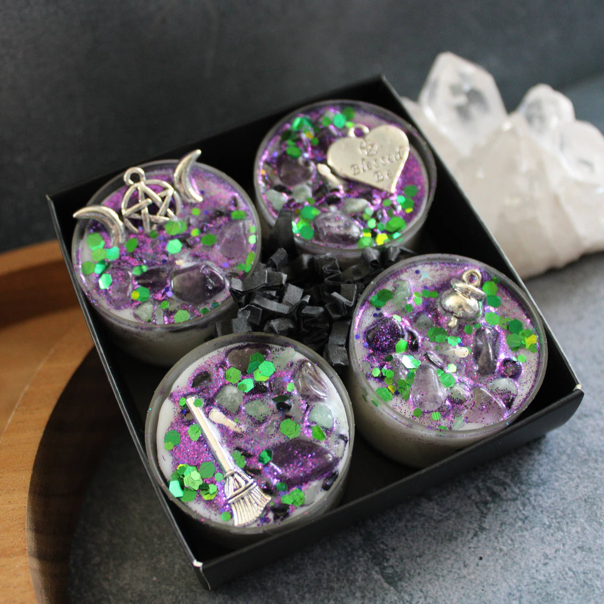 Witchy Woman Tealight Crystal Candles