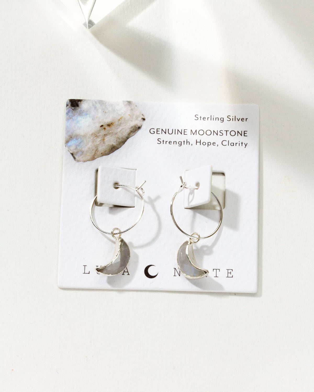 Rainbow Moonstone Eclipse Hoop Earrings