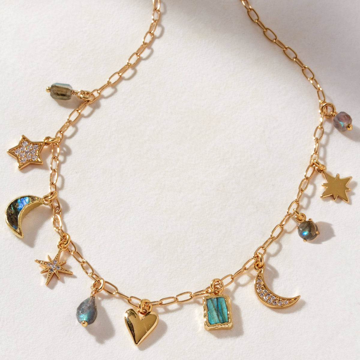 Still Lost In The Cosmos Charm Necklace - Labradorite