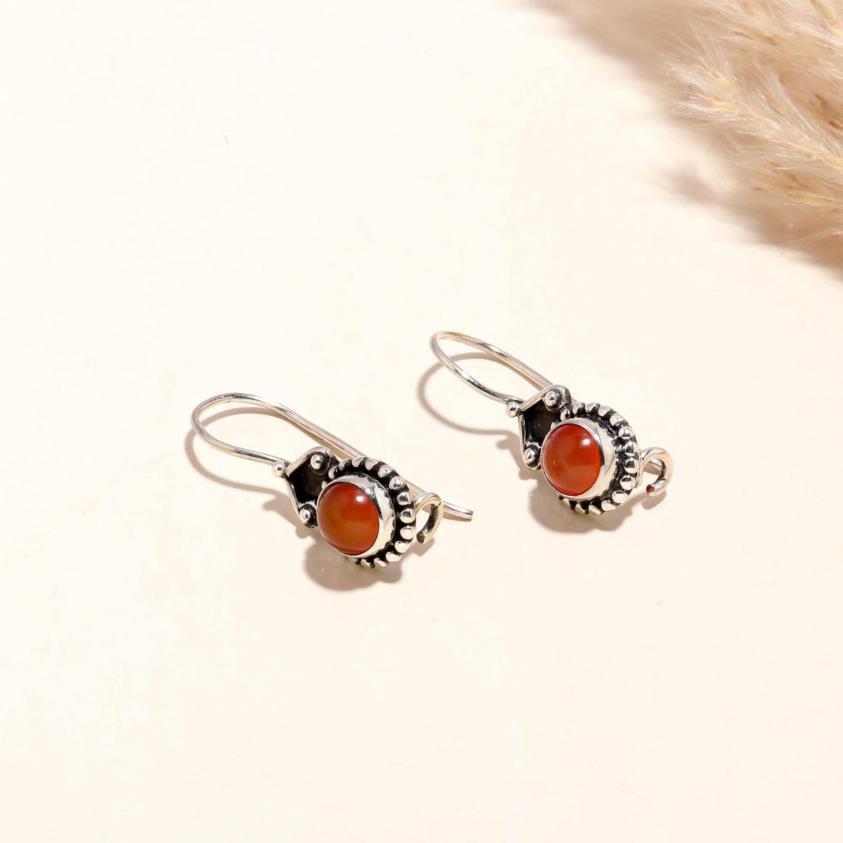 Carnelian Hook Earrings