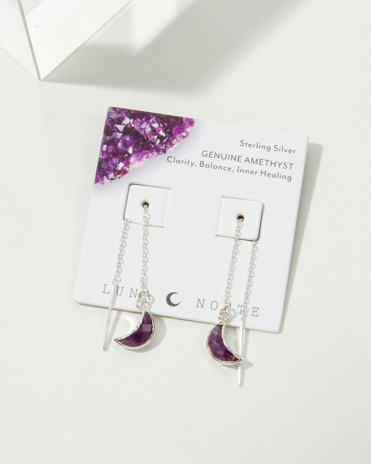 Amethyst Sterling Silver Eclipse Threader Earrings