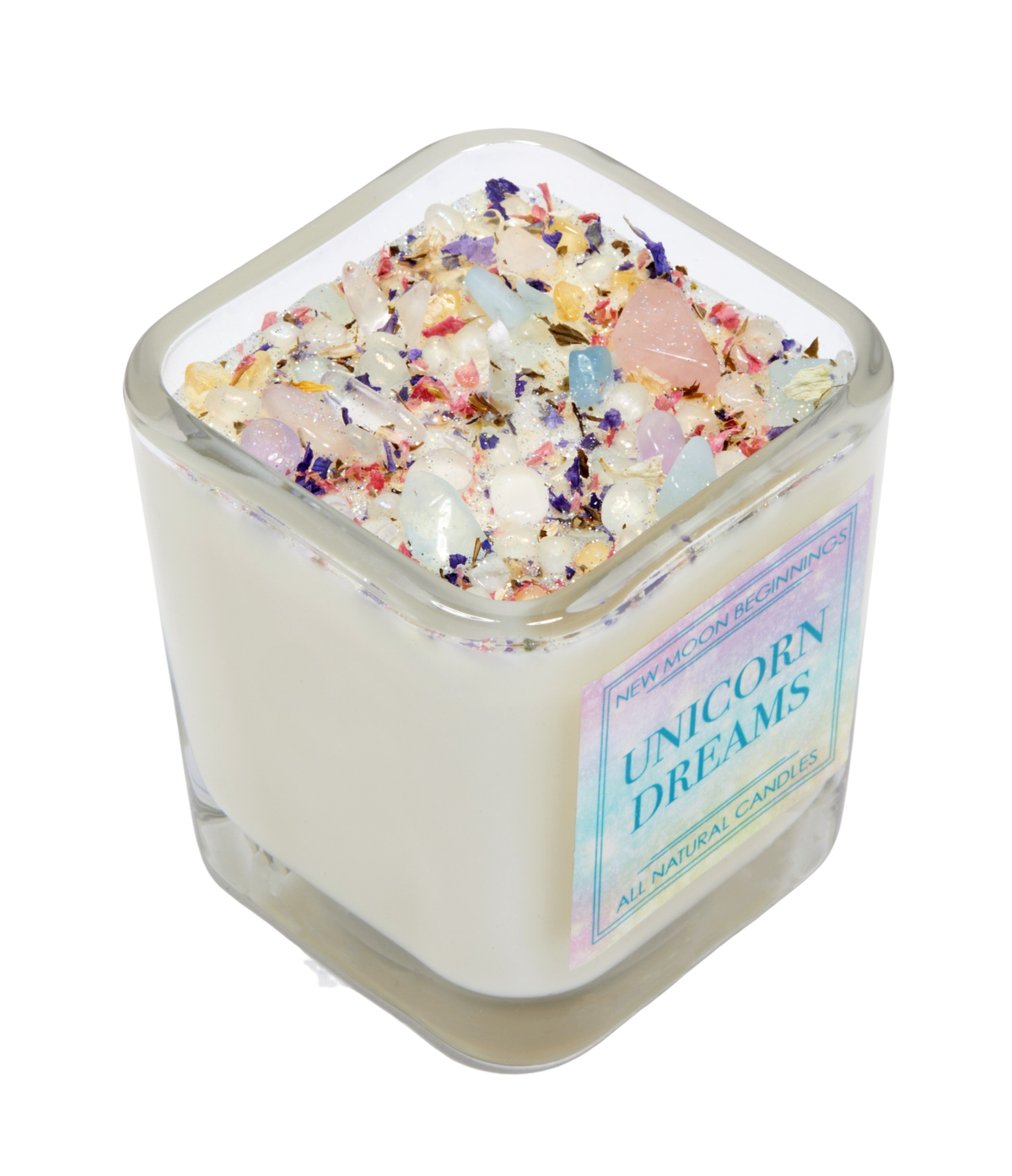 Unicorn Dreams: Crystal &amp; Glitter Candle