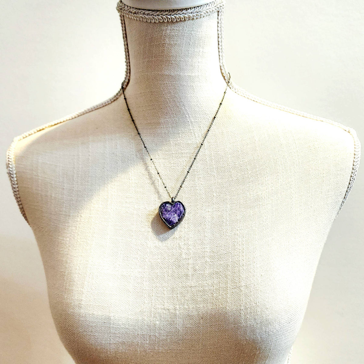 Charoite Heart Necklace