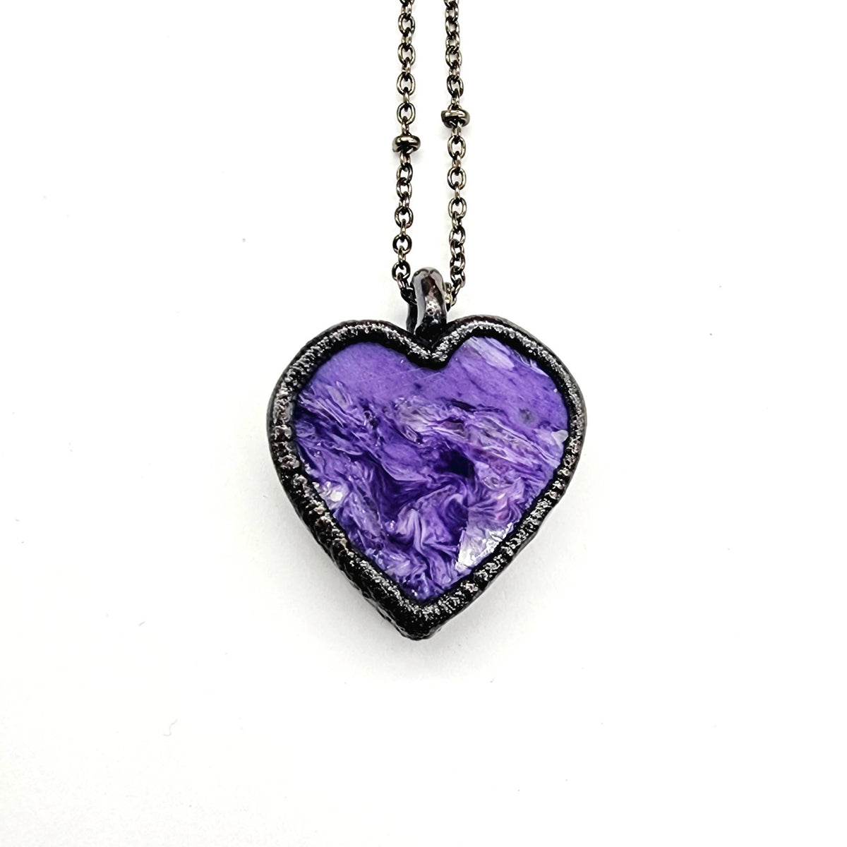 Charoite Heart Necklace