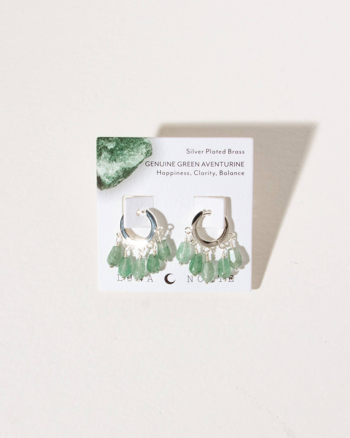 Green Aventurine Natural Talent Huggie Hoop Earrings