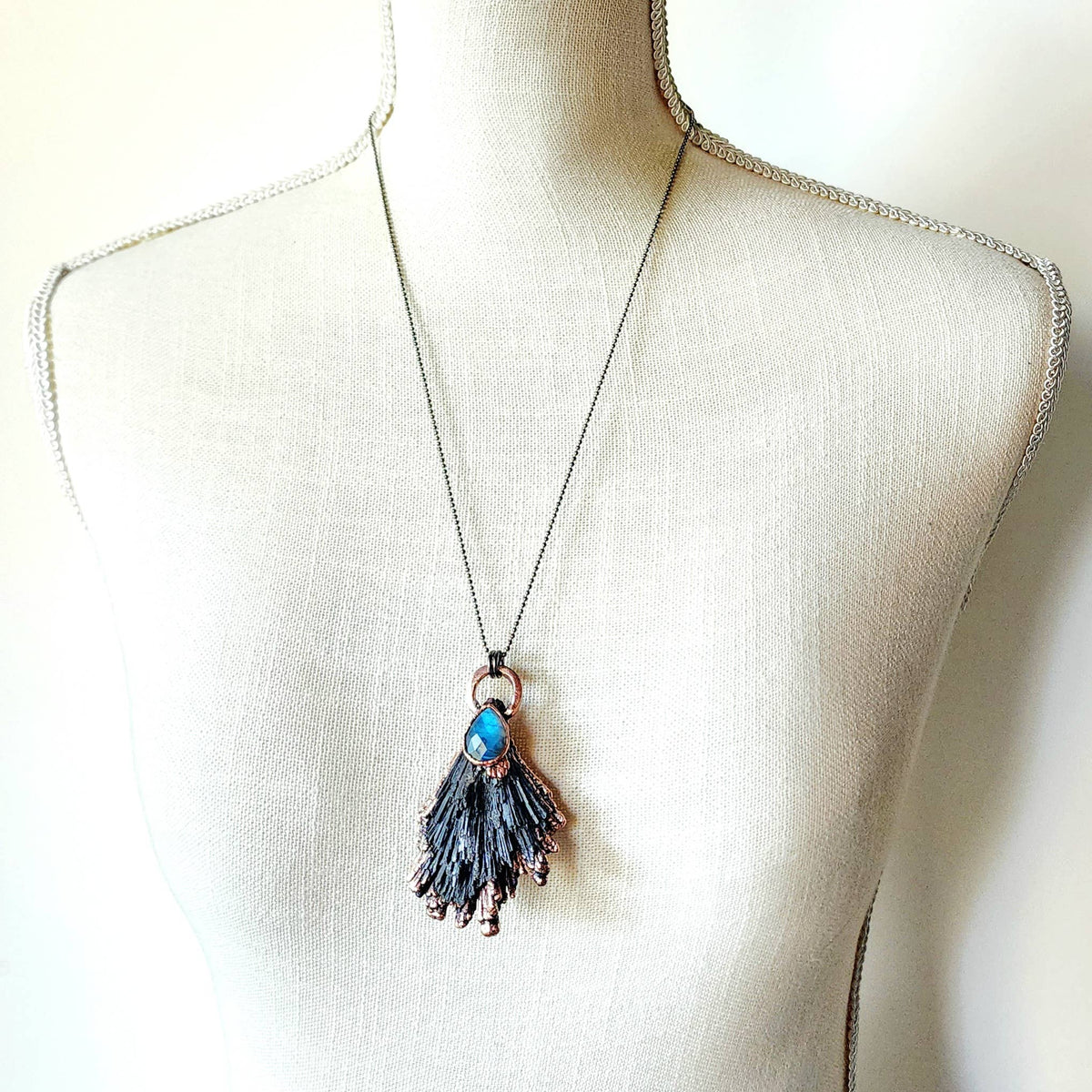 Black Kyanite Ravens Wing Necklace