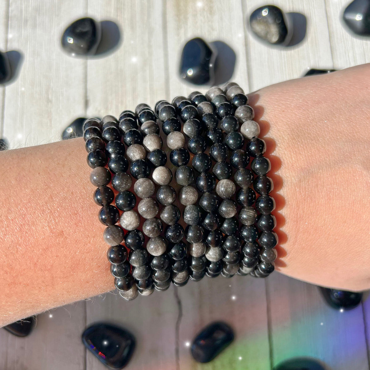 Silver Sheen Obsidian Bracelet