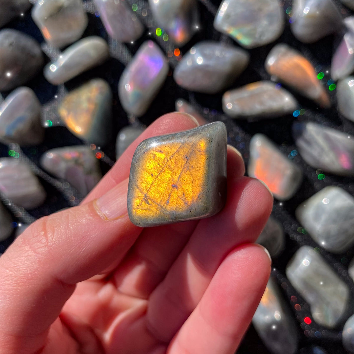 Sunset Labradorite Tumbled Pocket Stone